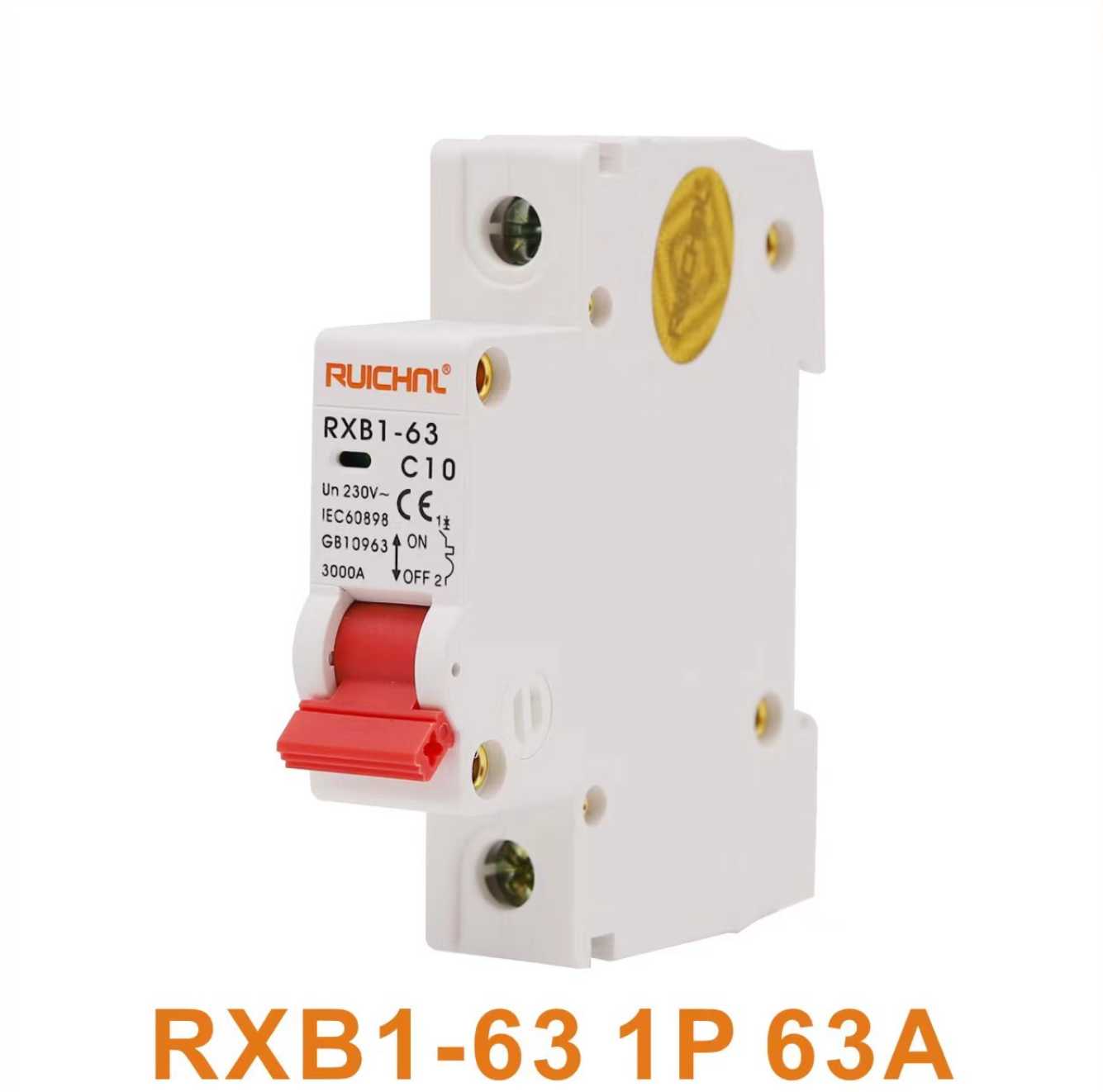 Διακόπτης ασφαλείας ράγας - RXB1-63-63A-1P-3KA - 016307 - Image 2