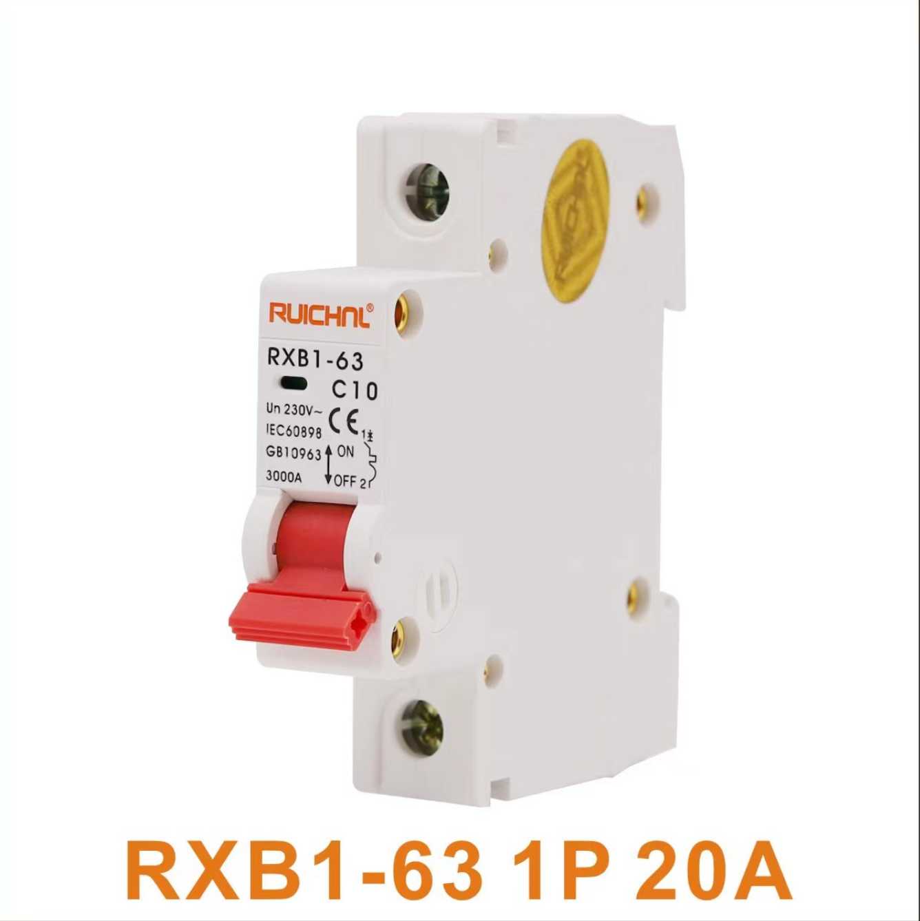 Διακόπτης ασφαλείας ράγας - RXB1-63-20A-1P-3KA - 012002 - Image 2