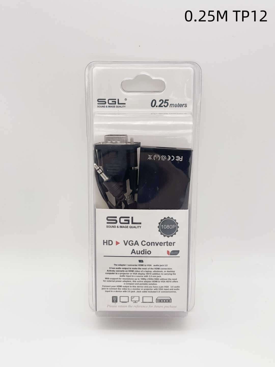 Αντάπτορας HDMI female σε VGA & Jack 3.5mm - TP12 - 25cm - 095981 - Image 2