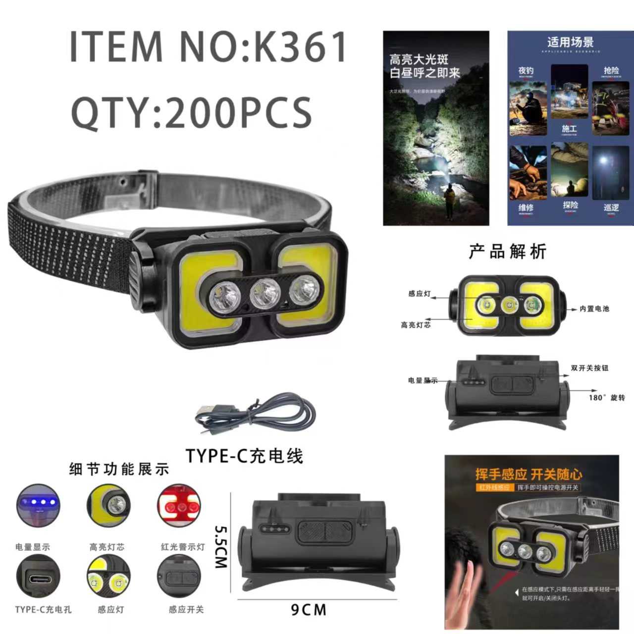 Φακός κεφαλής LED - 361 - 706560 - Image 2