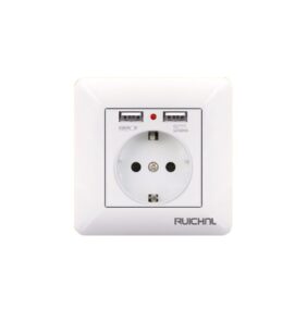 Πρίζα σούκο με 2 θύρες USB - Χωνευτή - 16A - 068509