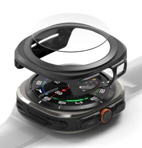 RINGKE SLIM & TEMPERED GLASS SAMSUNG GALAXY WATCH ULTRA 2024 / 2025 (47 MM) TITANIUM BLACK