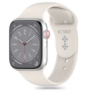TECH-PROTECT SILICONE APPLE WATCH 8 / 9 / 10 / 11 / SE (40 / 41 / 42 MM) STARLIGHT