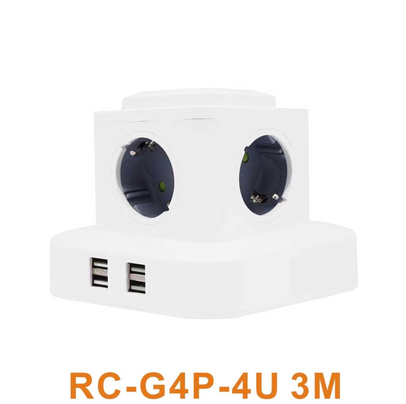 Κάθετο πολύπριζο 4 θέσεων - Σούκο - 4USB - 3m - RC-G4P - 004239 - Image 2