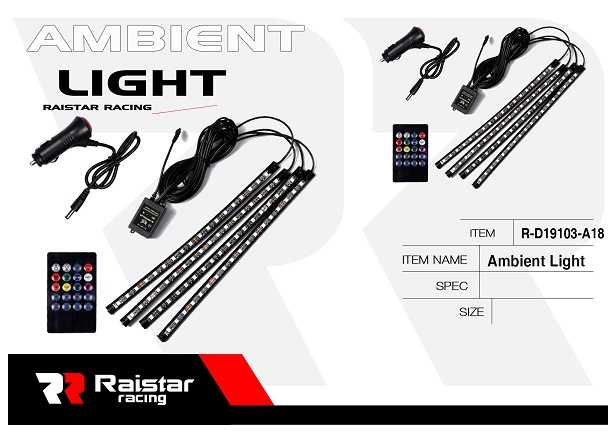 Σετ φωτισμού καμπίνας αυτοκινήτου LED RGBW - R-D19101-M18 - 110018