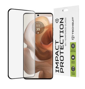 Techsuit - 111D Full Cover / Full Glue Glass / 3D Curved Screen - Motorola Edge 50 Ultra - Black
