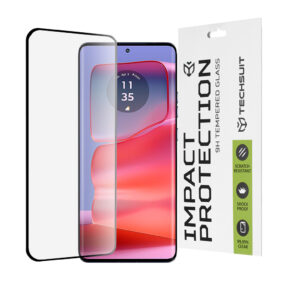 Techsuit - 111D Full Cover / Full Glue Glass / 3D Curved Screen - Motorola Edge 50 Pro - Black