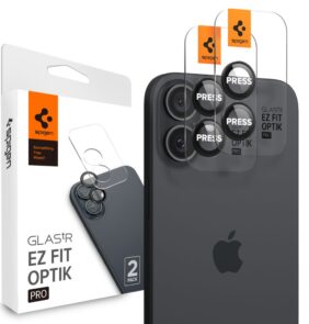 CAMERA COVER SPIGEN OPTIK PRO GLAS.TR ”EZ FIT” CAMERA PROTECTOR 2-PACK IPHONE 16 / 16 PLUS / 17 BLACK