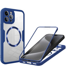 Techsuit - ColorVerse 360 MagSafe Series + Screen Protector - iPhone 16 Pro - Blue