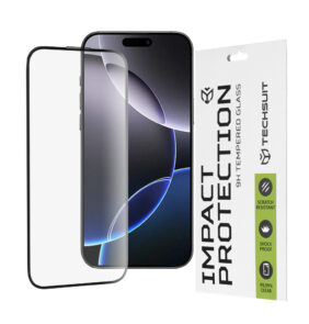 Techsuit - 111D Full Cover / Full Glue Glass - iPhone 16 Pro Max - Black
