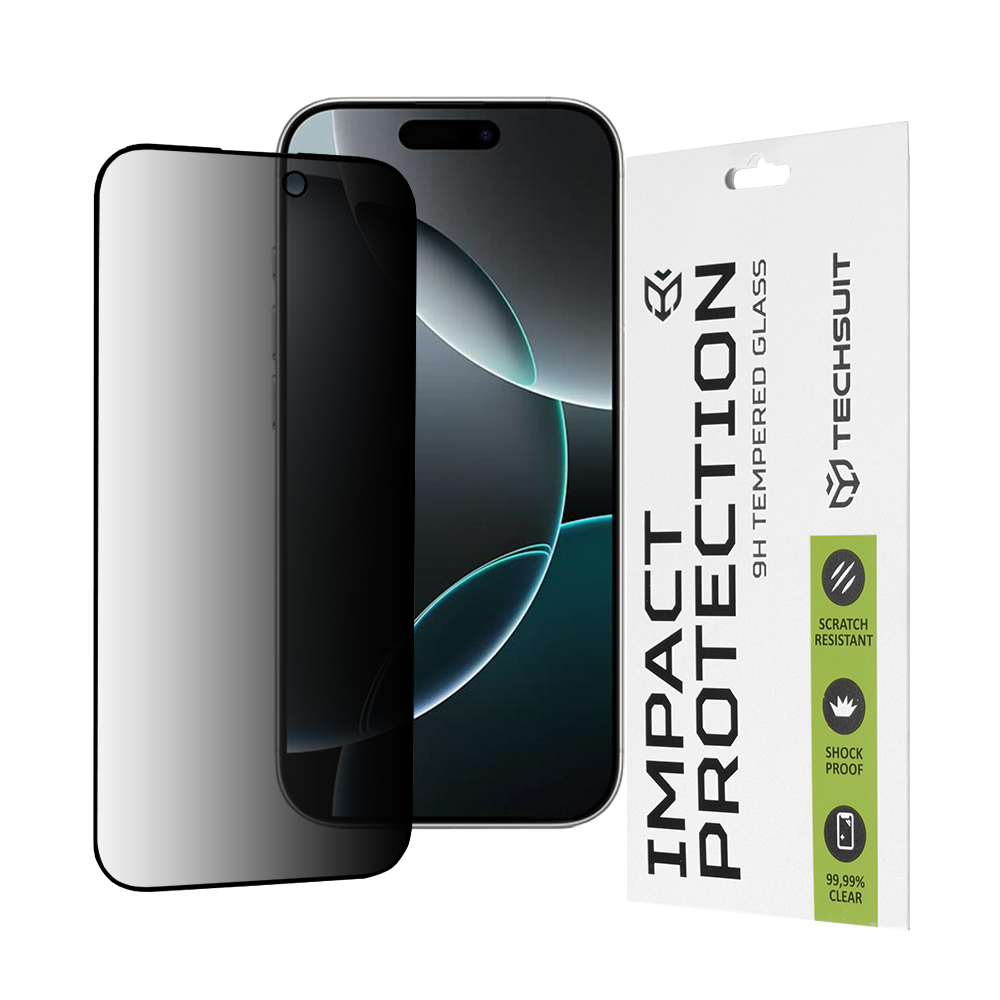 Techsuit - 111D Privacy Full Glue - iPhone 16 Pro - Black
