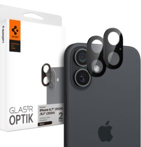 CAMERA COVER SPIGEN OPTIK GLAS.TR CAMERA PROTECTOR 2-PACK IPHONE 16 / 16 PLUS BLACK