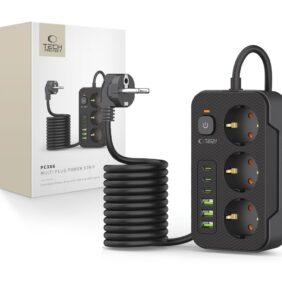 TECH-PROTECT PC3X6 POWER STRIP 3 USB & 3 TYPE-C & 3 SOCKET 200CM BLACK