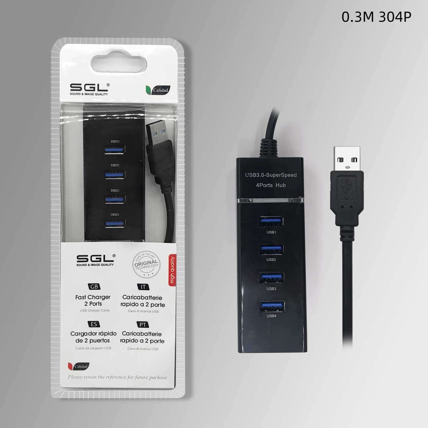 Αντάπτορας USB Hub με 4 θύρες - 304P - 30cm - 095929 - Image 2