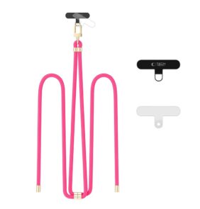 TECH-PROTECT C7S ROPE CROSSBODY STRAP HOT PINK/GOLD