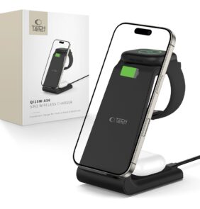 TECH-PROTECT QI15W-A36 3IN1 WIRELESS CHARGER FOR APPLE BLACK