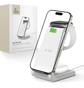 TECH-PROTECT QI15W-A36 3IN1 WIRELESS CHARGER FOR APPLE WHITE