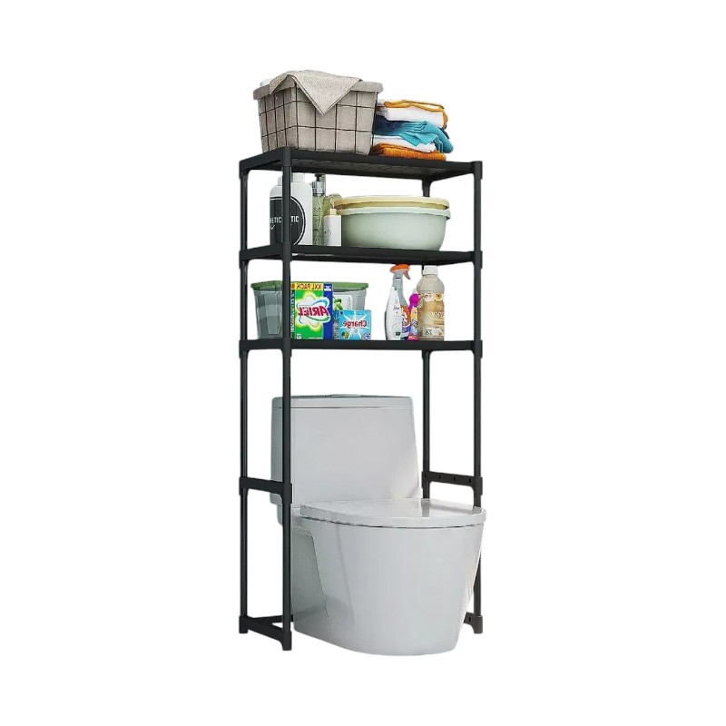 Επιδαπέδια ραφιέρα μπάνιου - YX9109-3 - 521636 - Black