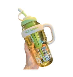 Φορητό παγούρι πλαστικό με καλαμάκι - 1300ml - RTS16 - 590166 - Green