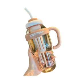 Φορητό παγούρι πλαστικό με καλαμάκι - 1300ml - RTS16 - 590166 - Beige