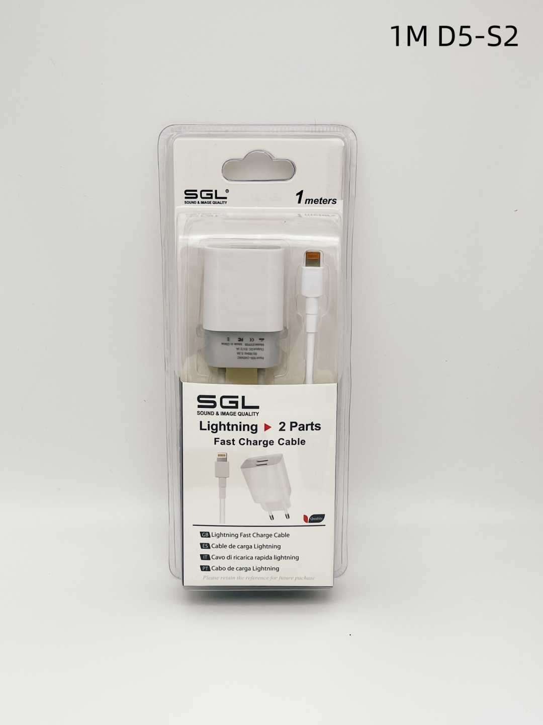 Αντάπτορας φόρτισης με καλώδιο - Lightning - Quick Charge - D5-S2 - 1m - 099552 - Image 2