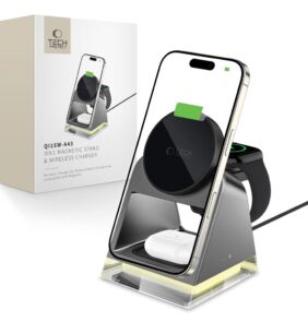 TECH-PROTECT QI15W-A43 3IN1 MAGNETIC MAGSAFE WIRELESS CHARGER BLACK