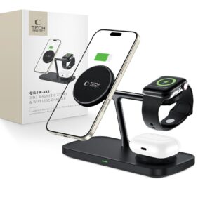 TECH-PROTECT QI15W-A45 3IN1 MAGNETIC MAGSAFE WIRELESS CHARGER BLACK