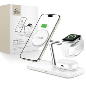 TECH-PROTECT QI15W-A45 3IN1 MAGNETIC MAGSAFE WIRELESS CHARGER WHITE