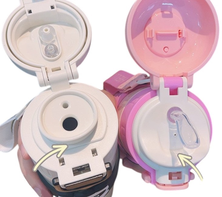 Παιδικό παγούρι-θερμός με καλαμάκι - 500ml - 219446 - White - Image 2
