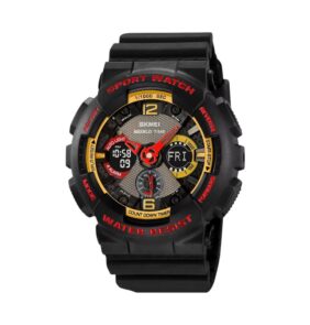 Ψηφιακό/αναλογικό ρολόι χειρός - Skmei - 2118 - Black/Gold/Red