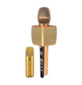 Σετ ασύρματο μικρόφωνο Karaoke με ηχείο & mini μικρόφωνο - YS-98 - 885291 - Gold
