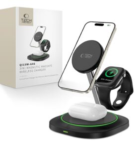 TECH-PROTECT QI15W-A46 3IN1 MAGNETIC MAGSAFE WIRELESS CHARGER BLACK
