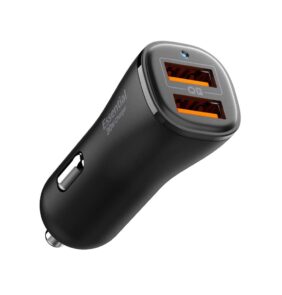 SPIGEN ESSENTIAL EV302 2-PORT CAR CHARGER 30W BLACK