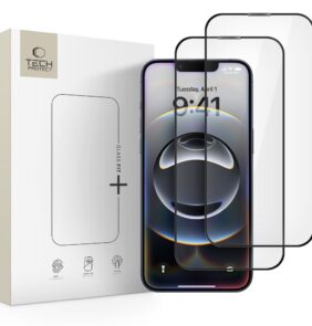 TEMPERED GLASS TECH-PROTECT GLASS FIT+ 2-PACK IPHONE 13 / 13 PRO / 14 / 16E / 17E BLACK