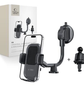 TECH-PROTECT V8 UNIVERSAL LONG ARM DASHBOARD & WINDSHIELD CAR MOUNT BLACK