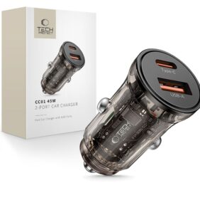TECH-PROTECT CC01 2-PORT CAR CHARGER PD 45W / QC3.0 BLACK