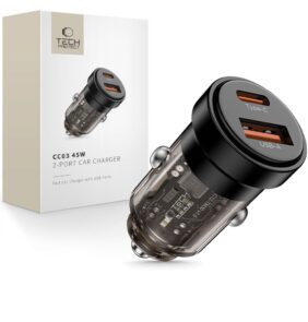 TECH-PROTECT CC03 2-PORT CAR CHARGER PD 45W / QC3.0 BLACK
