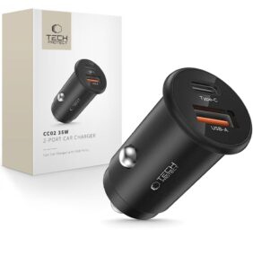 TECH-PROTECT CC02 2-PORT CAR CHARGER PD 35W / QC3.0 BLACK