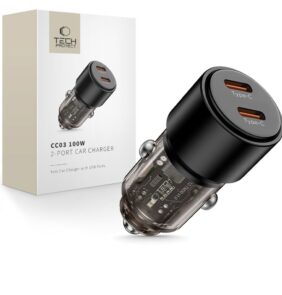 TECH-PROTECT CC03 2-PORT CAR CHARGER PD 100W BLACK