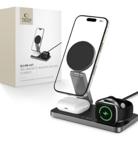 TECH-PROTECT QI15W-A47 3IN1 MAGNETIC MAGSAFE WIRELESS CHARGER BLACK