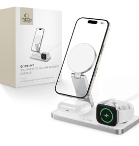 TECH-PROTECT QI15W-A47 3IN1 MAGNETIC MAGSAFE WIRELESS CHARGER WHITE