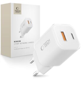 TECH-PROTECT NCM33 2-PORT NETWORK CHARGER PD 33W / QC3.0 WHITE