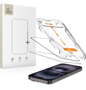 TEMPERED GLASS TECH-PROTECT QUICK SET+ 2-PACK IPHONE 15 / 16 BLACK