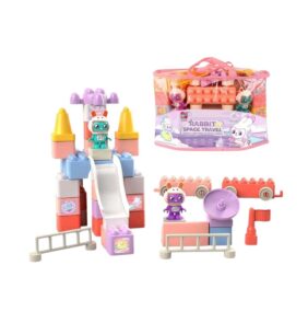 Σετ κατασκευών DIY με τουβλάκια - Rabbit Space Travel - 38pcs - JX6802 - 215465