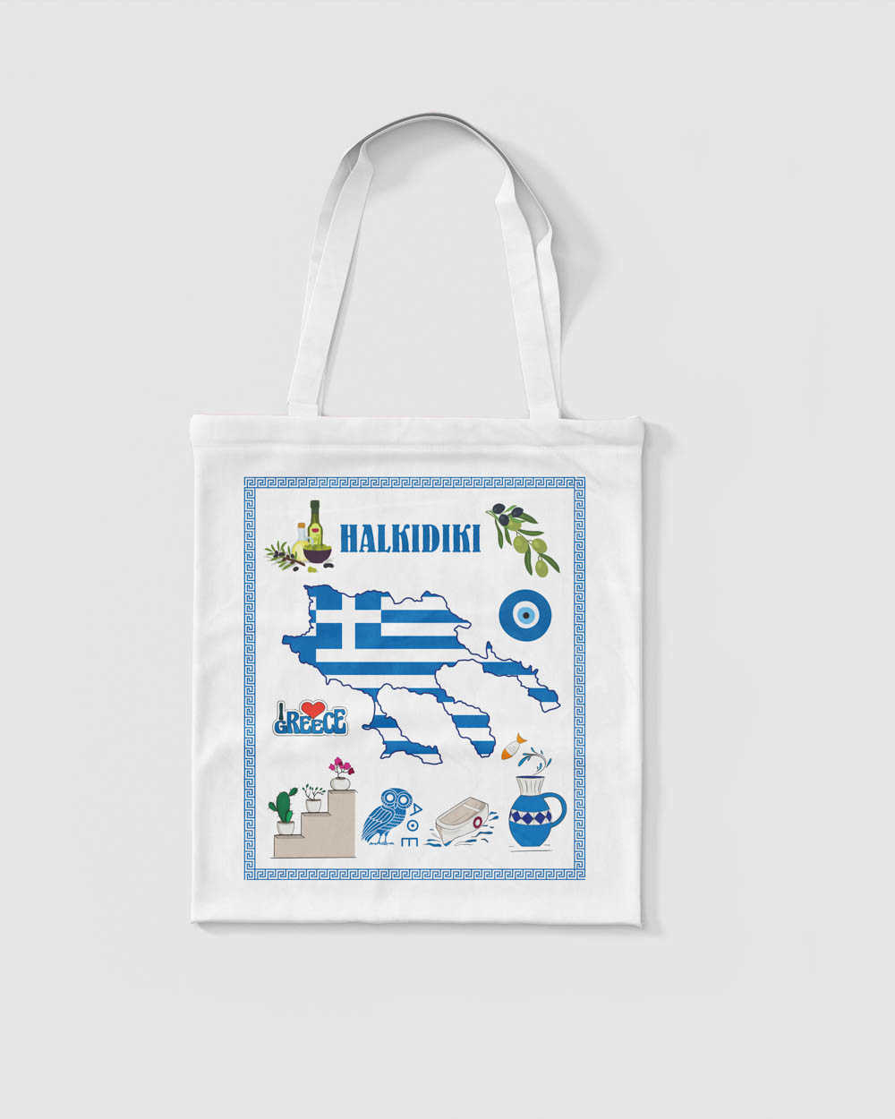 Υφασμάτινη τουριστική τσάντα καμβάς - Chalkidiki - 40x35cm - 221004 - Image 2