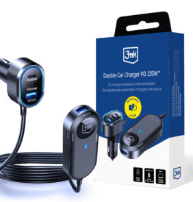 Accessories - 3mk Double Car Charger 135W PD QC PPS USB 2A4C Black/Gray