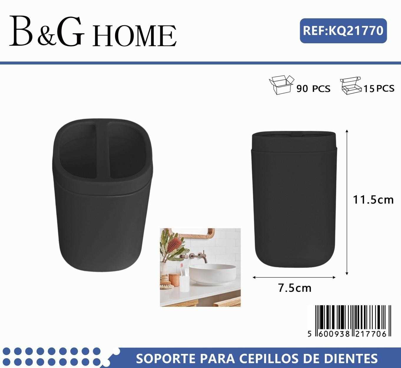 Θήκες οδοντόβουρτσας πλαστικές σε σετ 5Χ - Black - 21770 - Image 2