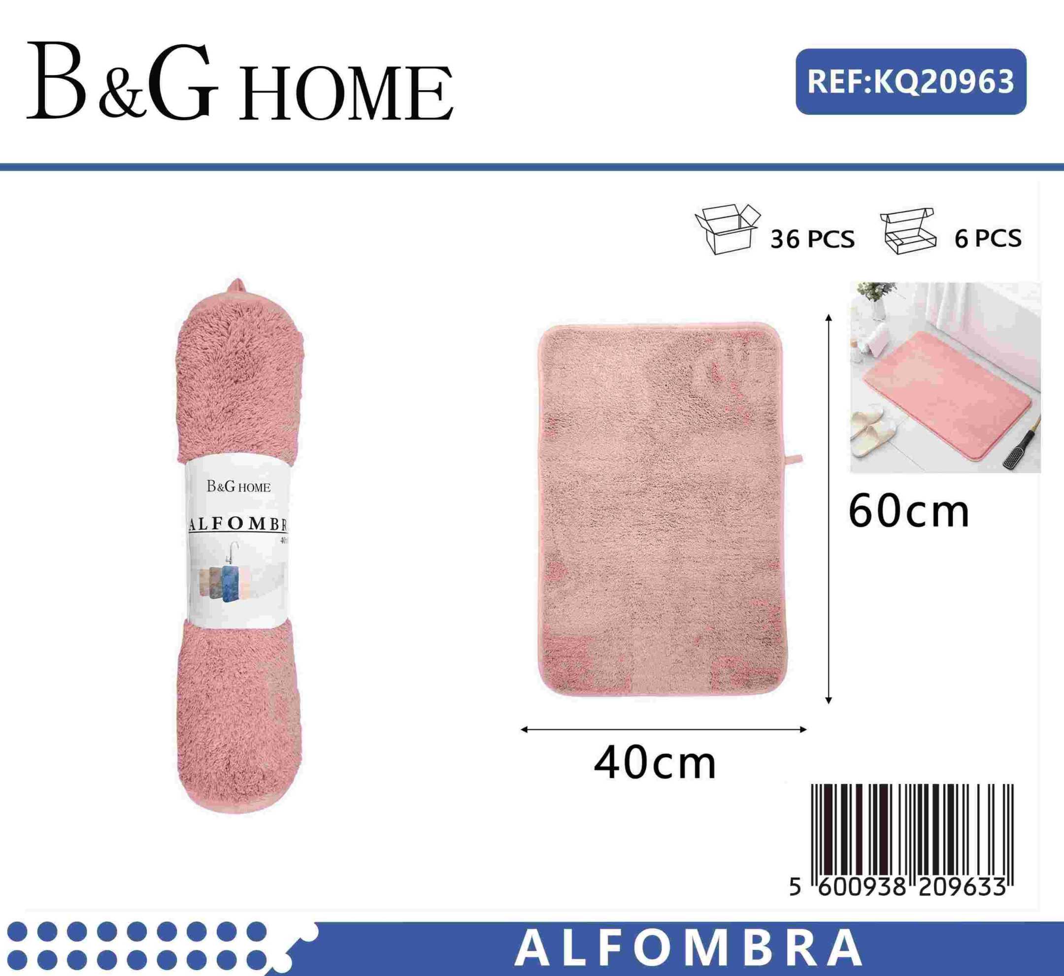 Πατάκι μπάνιου - M0826 - 40x60cm - Pink - 20963 - Image 2