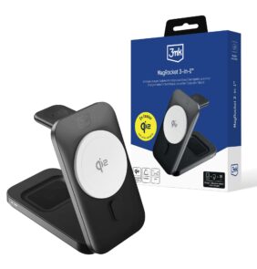 Accessories - 3mk MagRocket 3-in-1 Wireless Charger 15W Qi2 MPP Black