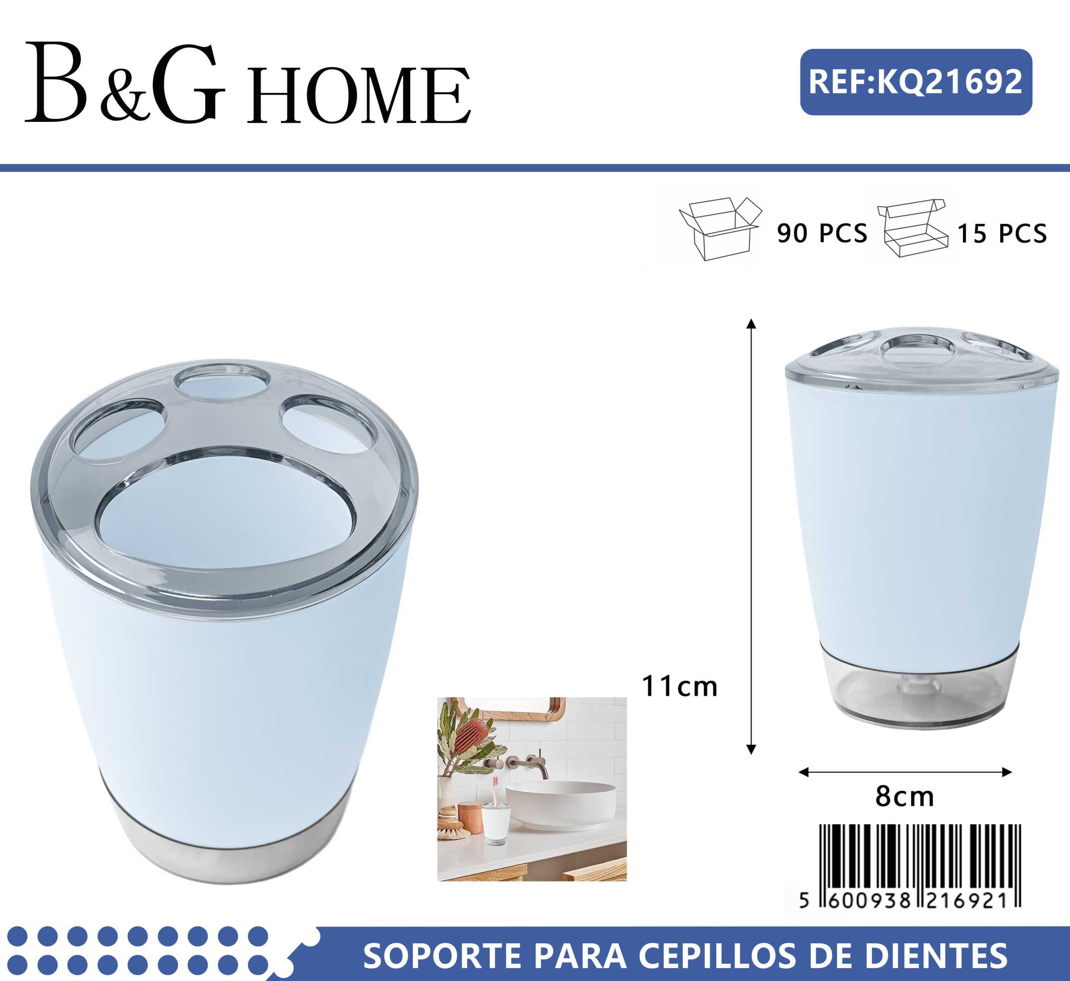 Θήκες οδοντόβουρτσας πλαστικές σε σετ 5Χ - Light Blue - 21692 - Image 2